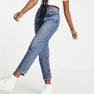 Topshop Straight Leg Jeans Size 28 W28 L30 Classic Light Wash Denim